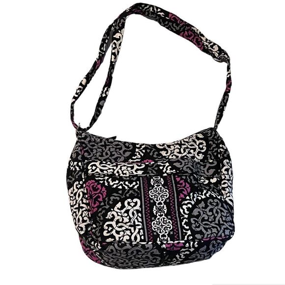 Vera Bradley Handbags - Vera Bradley Medallion print soft shoulder bag Purse Black, White, Fuschia, Gray